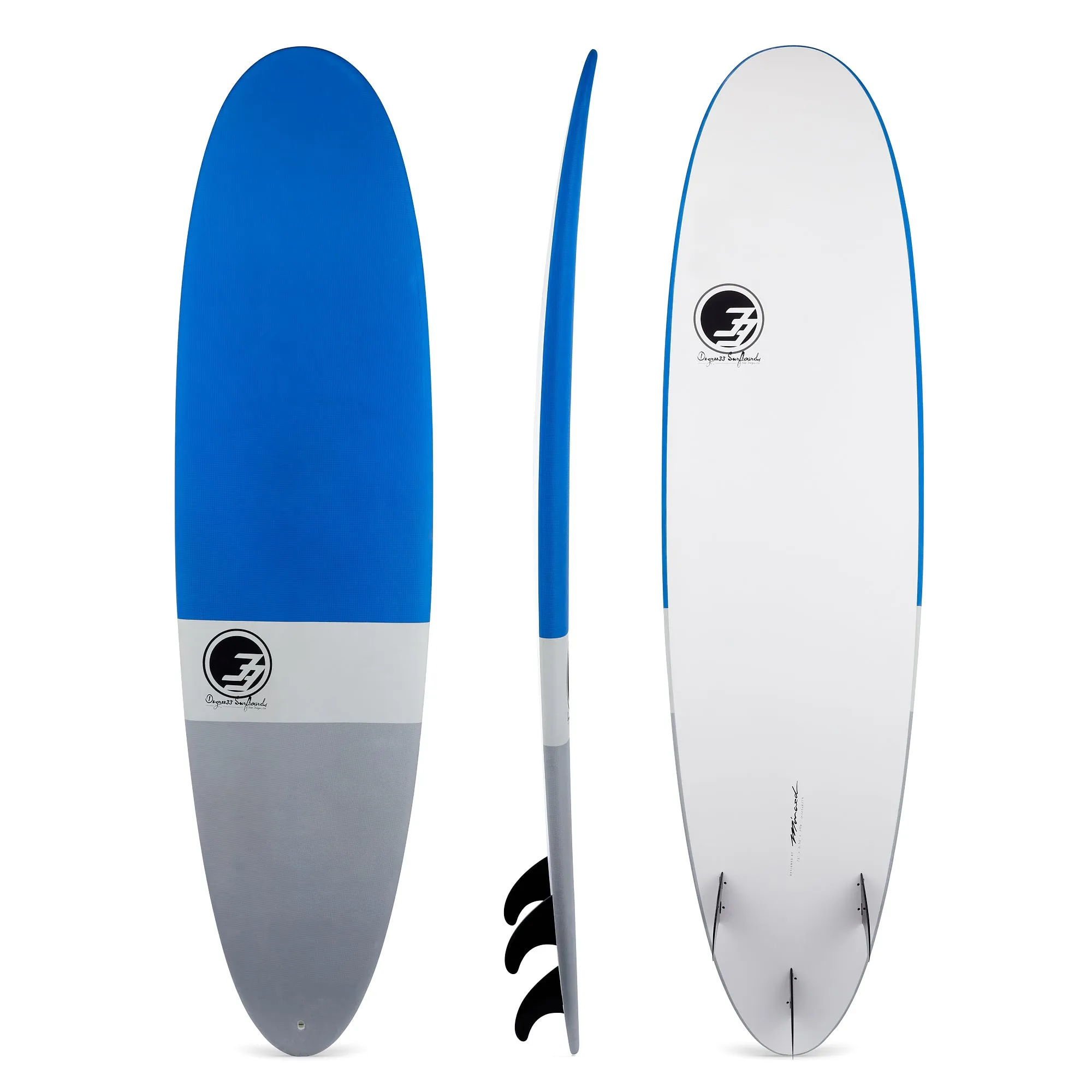 7'2" Poacher Funboard Surfboard Blue Dip (Hybrid Epoxy Softtop)