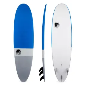 7'2" Poacher Funboard Surfboard Blue Dip (Hybrid Epoxy Softtop)