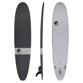 8' Ultimate Longboard Surfboard Gray Chevron (Hybrid Epoxy Softtop)