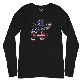 American Flag Softball  Catcher - Adult Long Sleeve