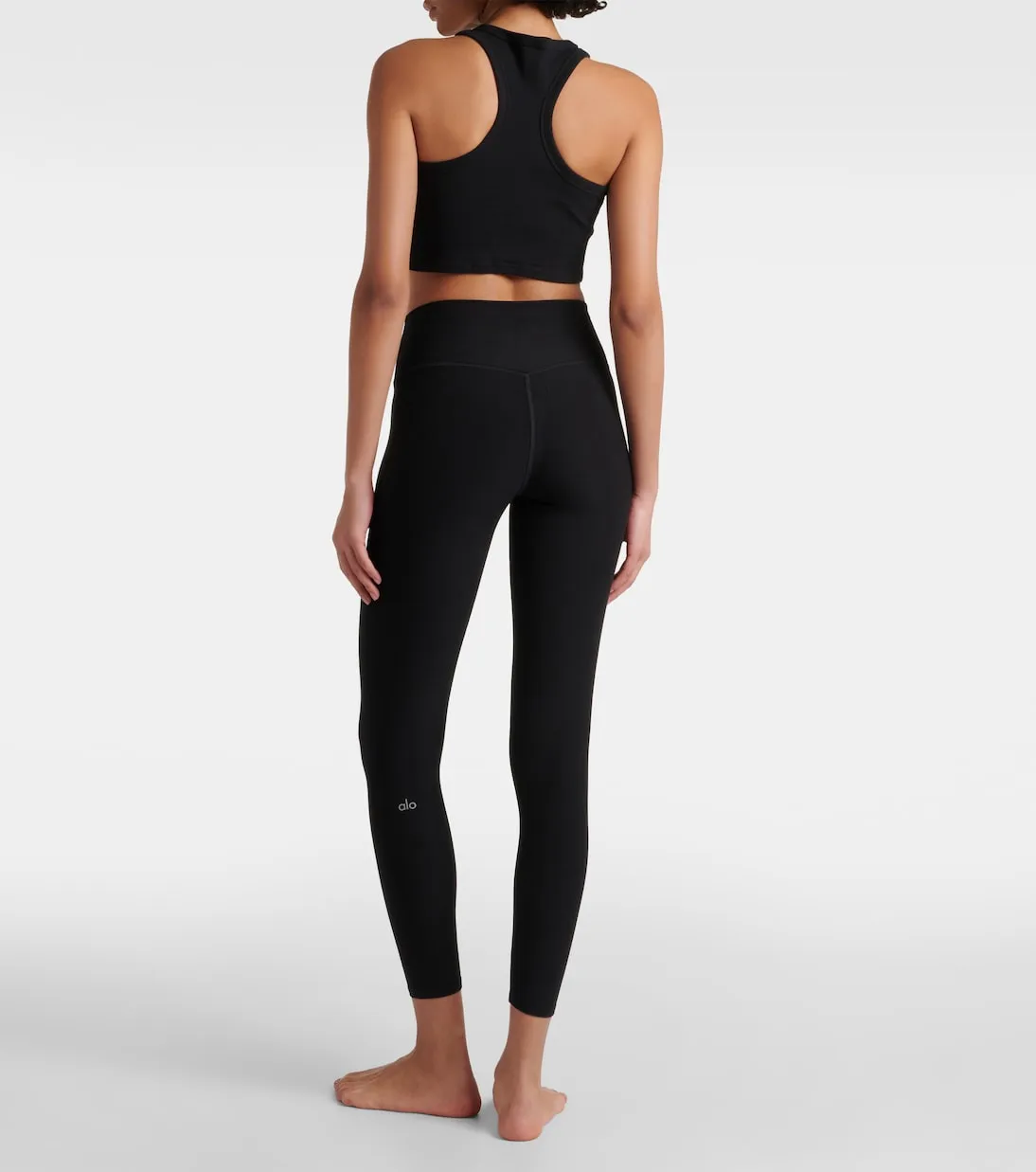 Aspire Alo Yoga Cotton Blend Crop Tank, Black