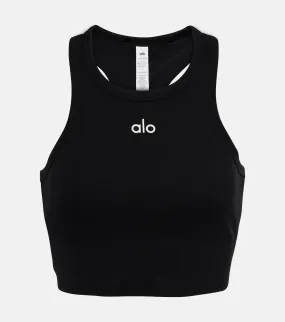 Aspire Alo Yoga Cotton Blend Crop Tank, Black