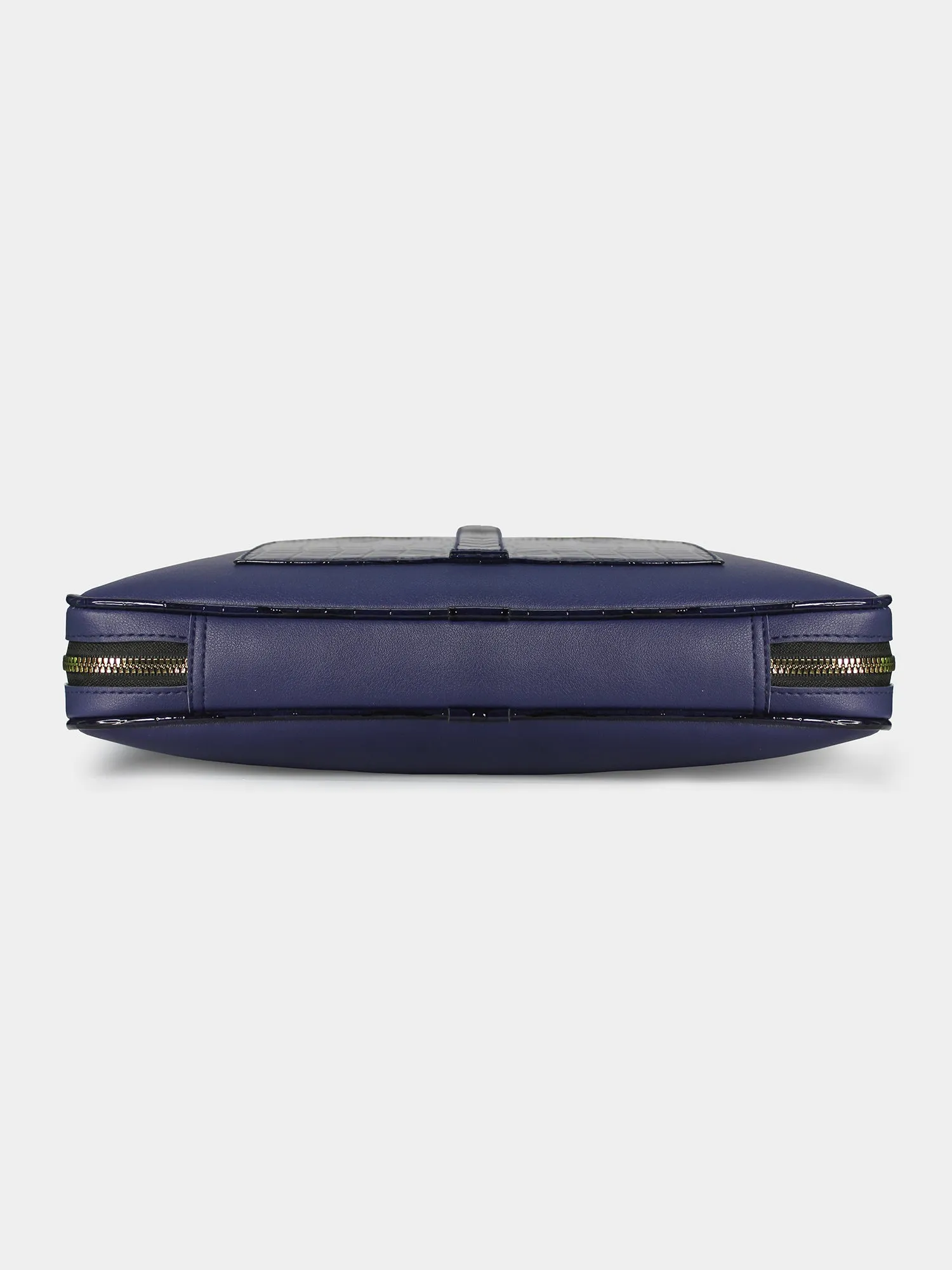 Avril Croco Finish Blue Organiser Cum 13" Laptop Sleeve | Modern Myth
