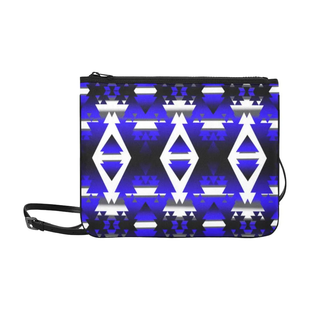 Blue Winter Camp Slim Clutch Bag