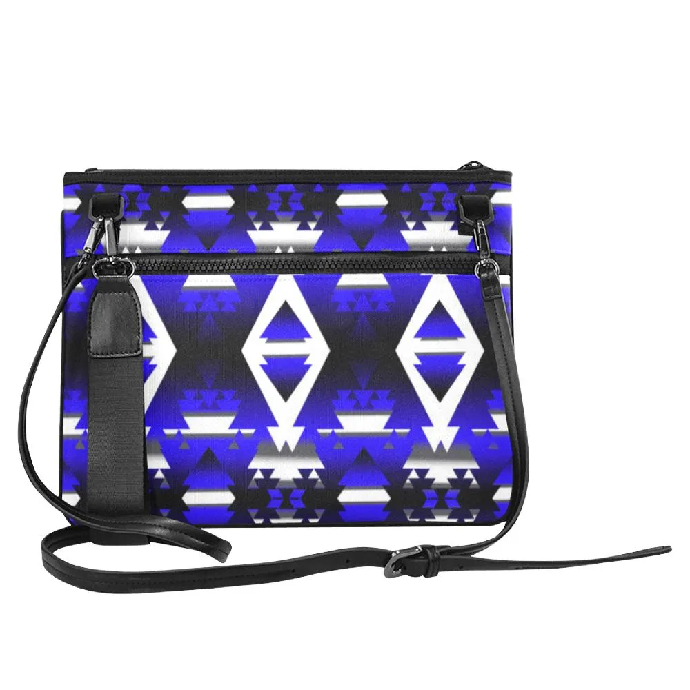 Blue Winter Camp Slim Clutch Bag