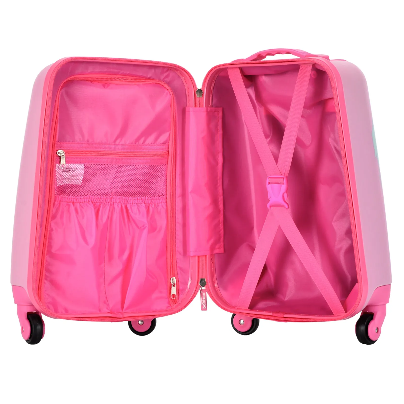 BONTOUR 2 pcs kids' luggage set, backpack   trolley, scratch-resistant (Mermaid)