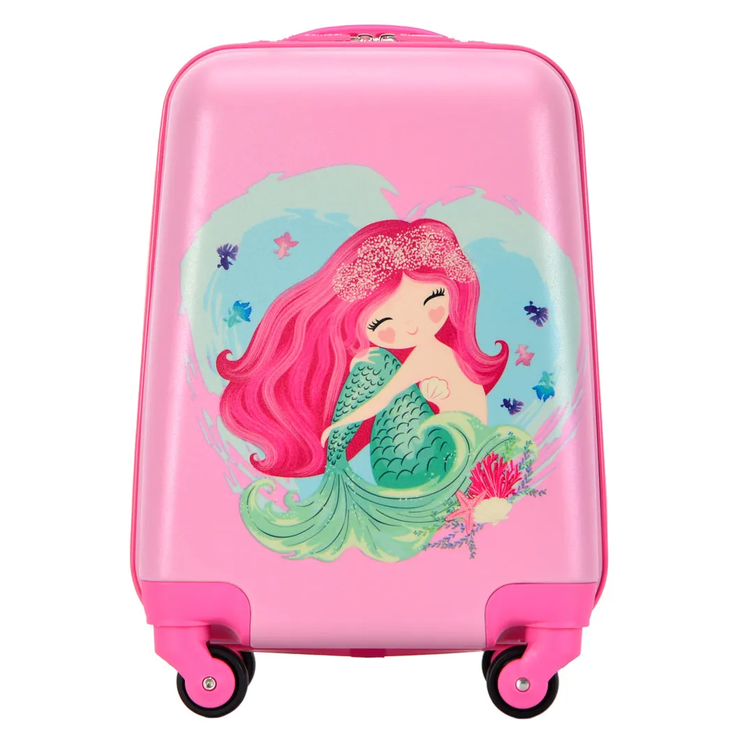 BONTOUR 2 pcs kids' luggage set, backpack   trolley, scratch-resistant (Mermaid)