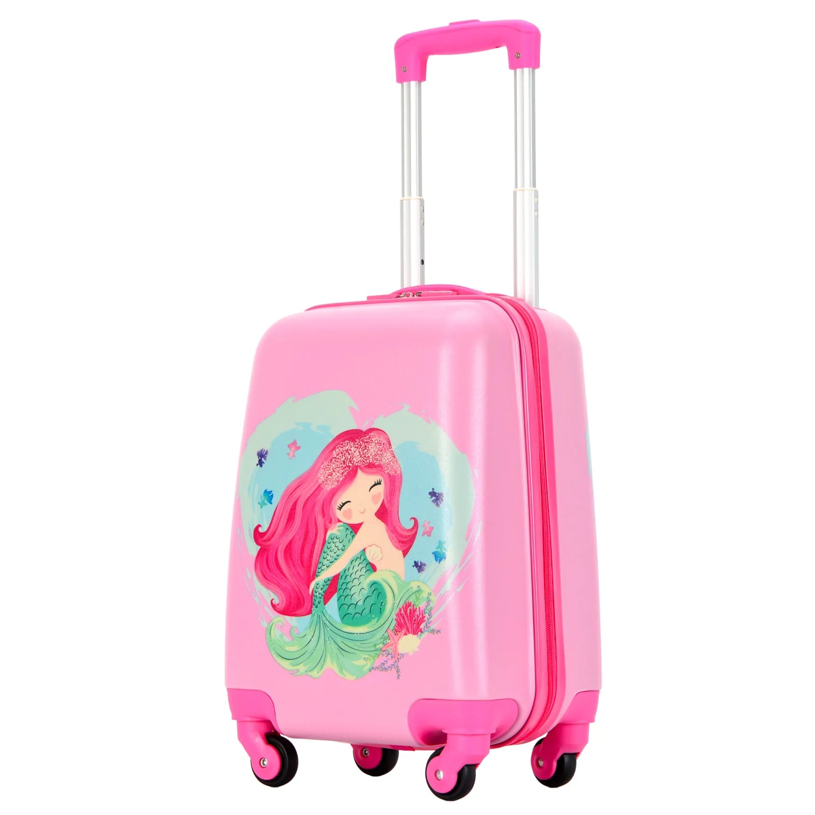 BONTOUR 2 pcs kids' luggage set, backpack   trolley, scratch-resistant (Mermaid)