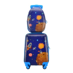 BONTOUR 2 pcs kids' luggage set, backpack   trolley, scratch-resistant (Space travel)