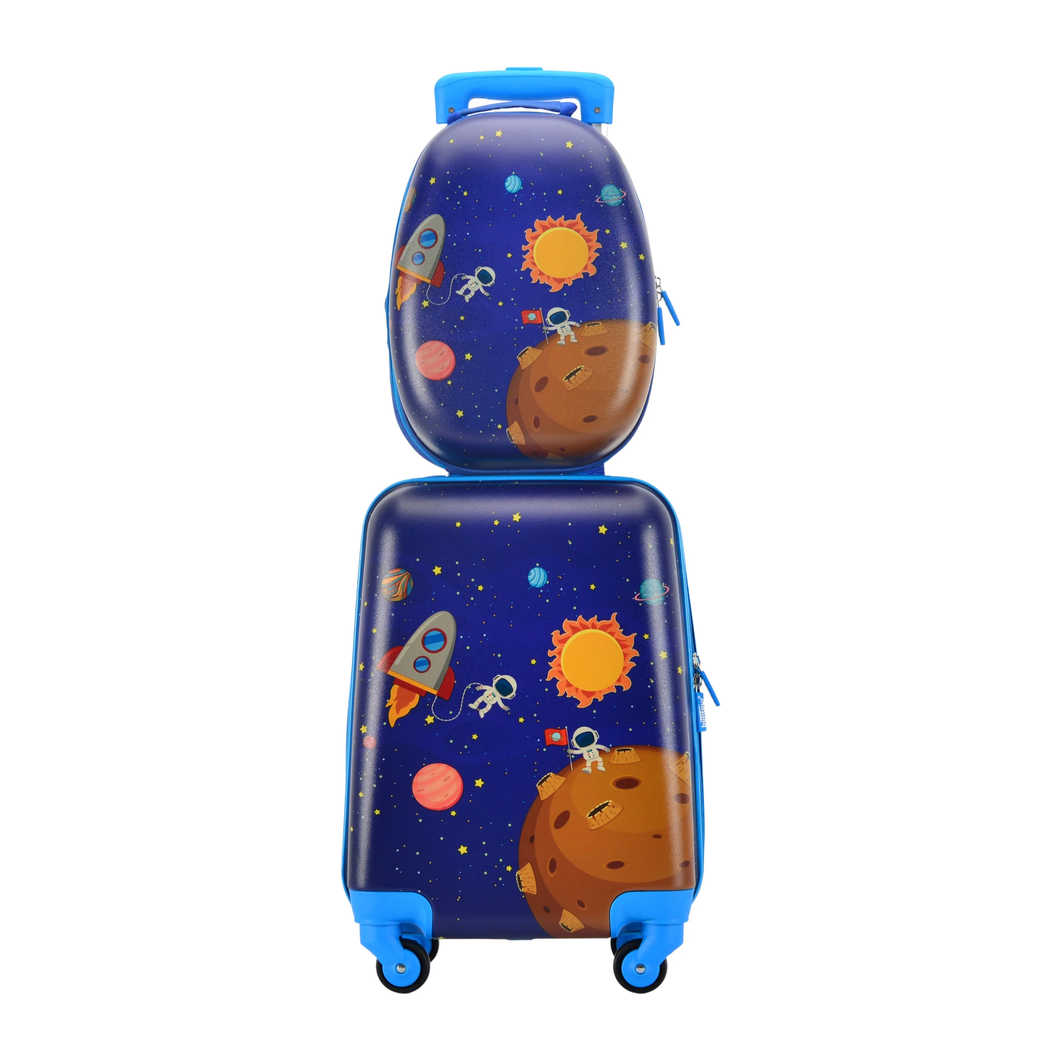 BONTOUR 2 pcs kids' luggage set, backpack   trolley, scratch-resistant (Space travel)