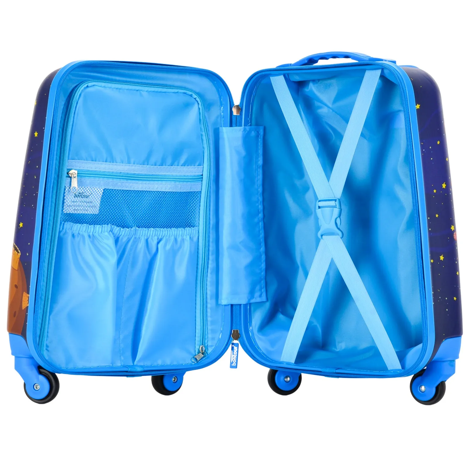 BONTOUR 2 pcs kids' luggage set, backpack   trolley, scratch-resistant (Space travel)