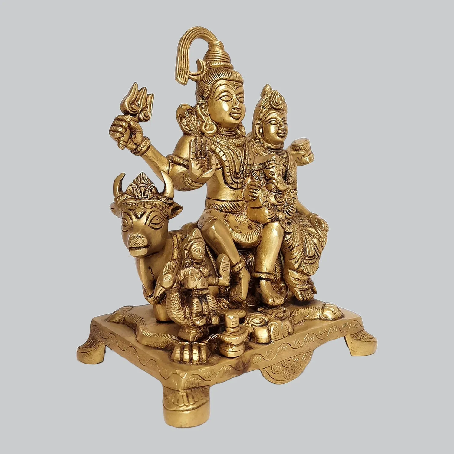 Brass Shiva Family with Nandi 8 in