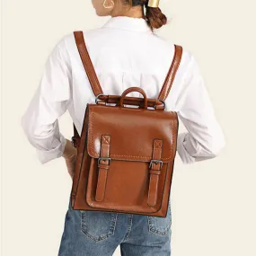 Brown Leather Backpack for Women