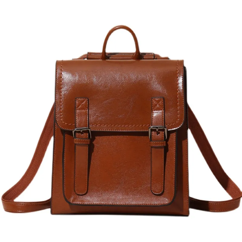 Brown Leather Backpack for Women