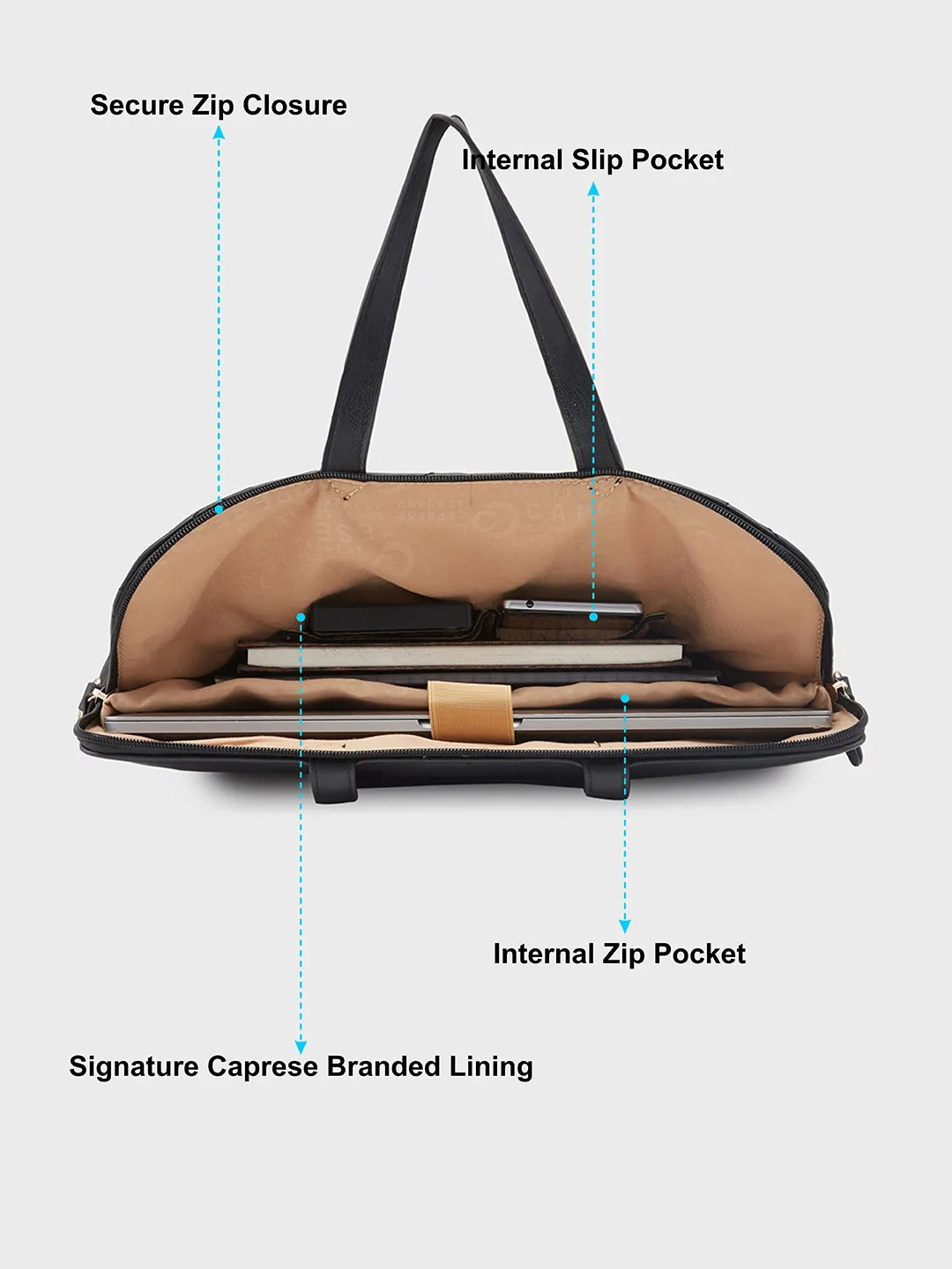 Caprese Julie Laptop Bag Large Black