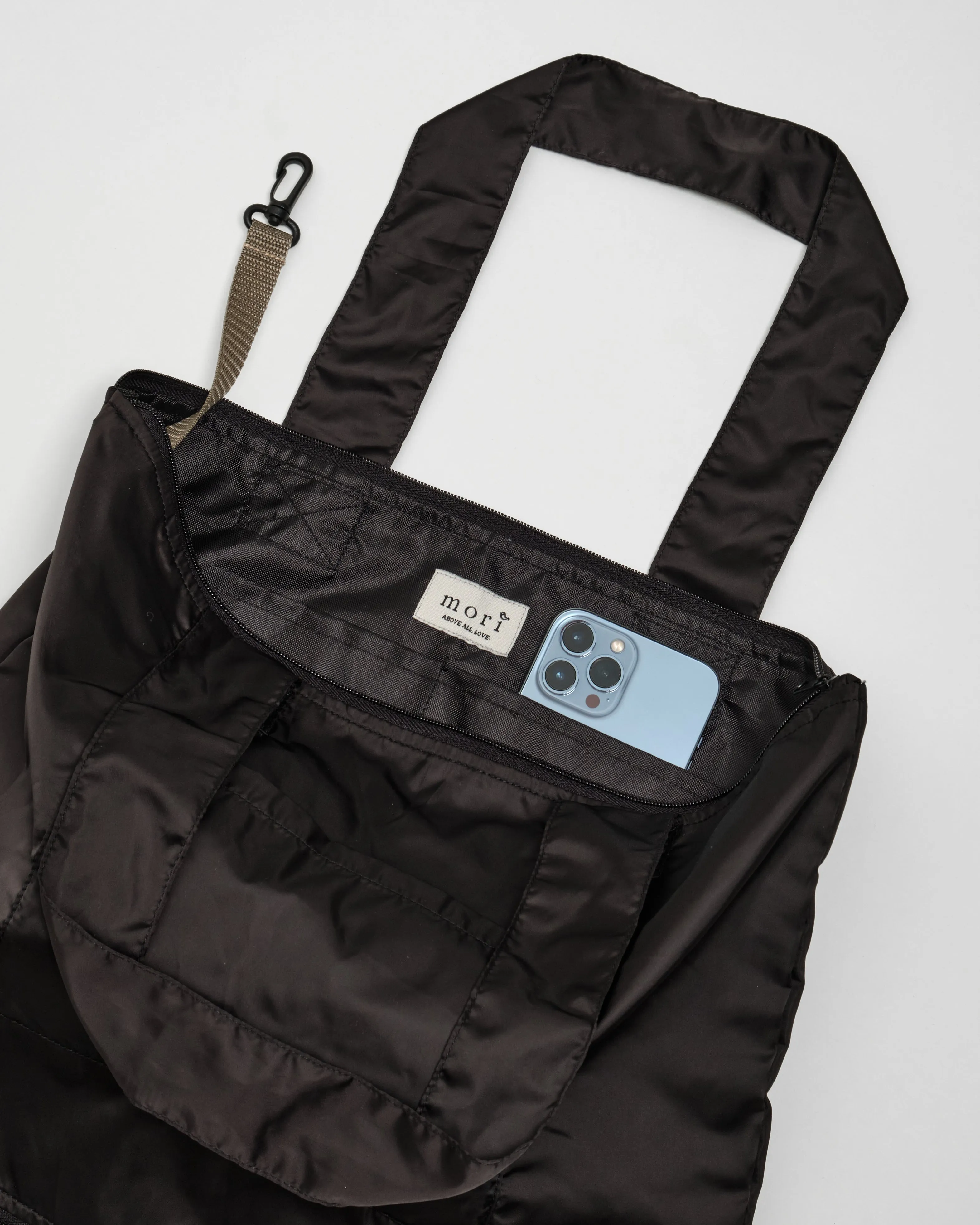 Chamomile Black CarryAll Expandable Washable Tote Bag 2.0