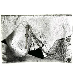 Chrome Abstract Dagger Clutch