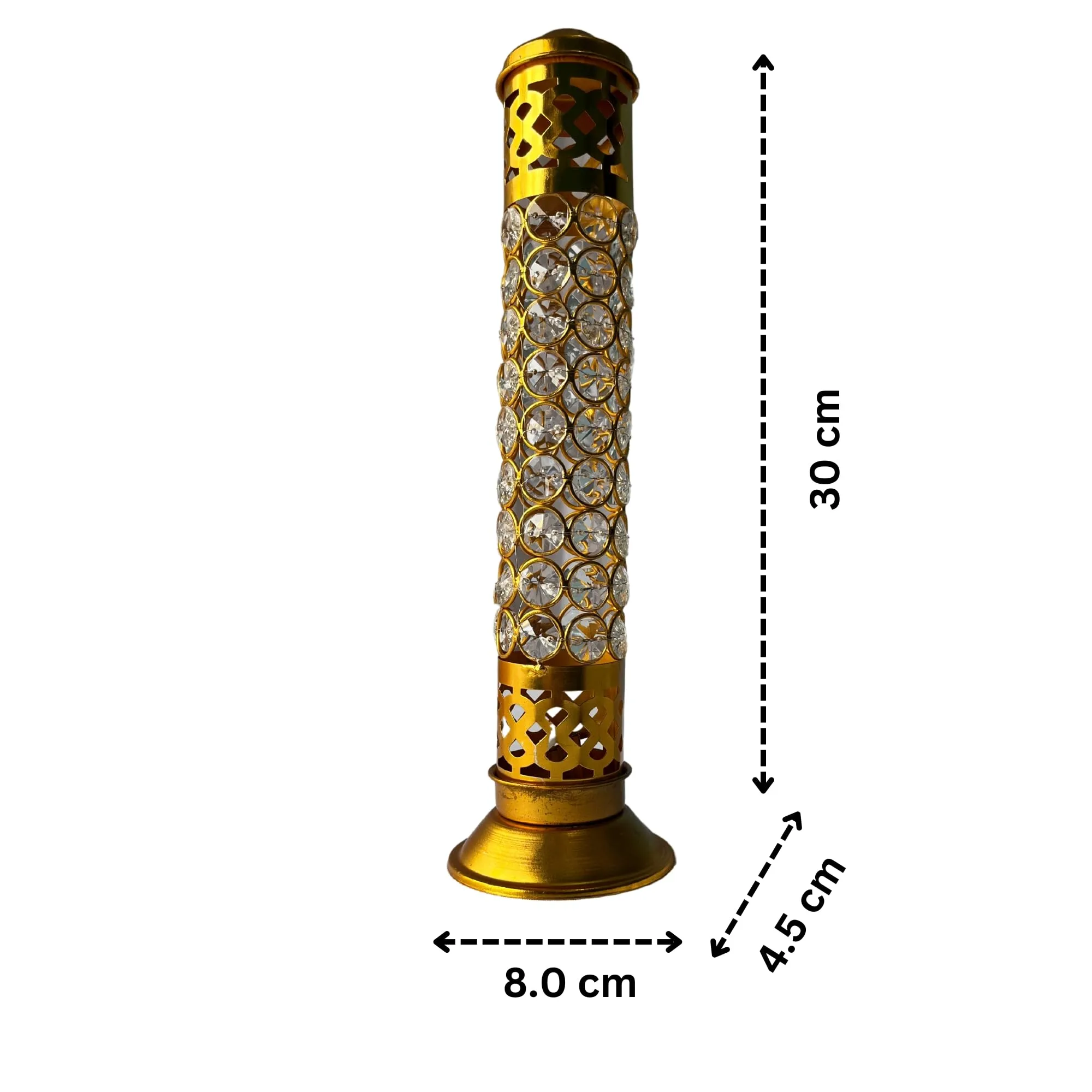 DARPAN KALA Crystal Incense Holder with Ash Catcher, Agarbatti Incense Stick Stand Holder, Loban Burner for Home Temple, Religious Rituals, Dhoop Dani for Puja, Gift for Home Decor and Office.