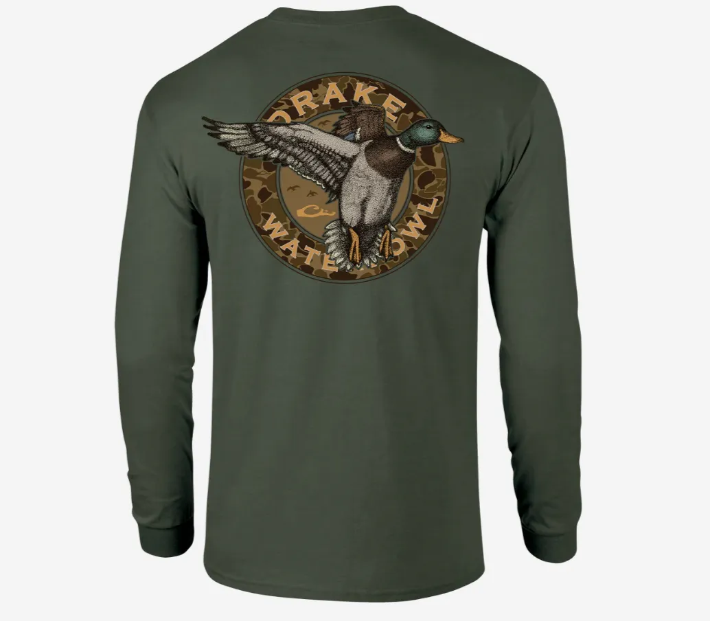 Duck Graphic Circle Mallard Long Sleeve Tee- 2 Colors