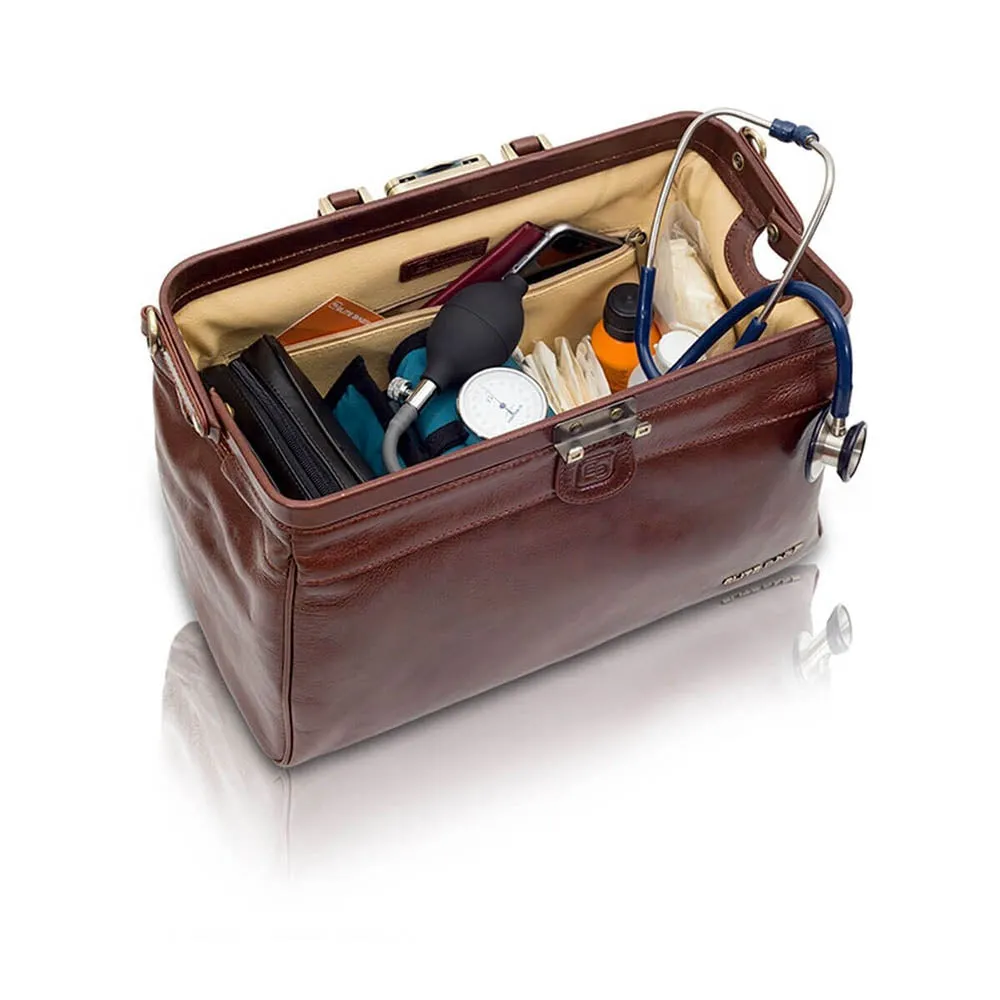 Elite Traditional Medical Bag - Brown Leather