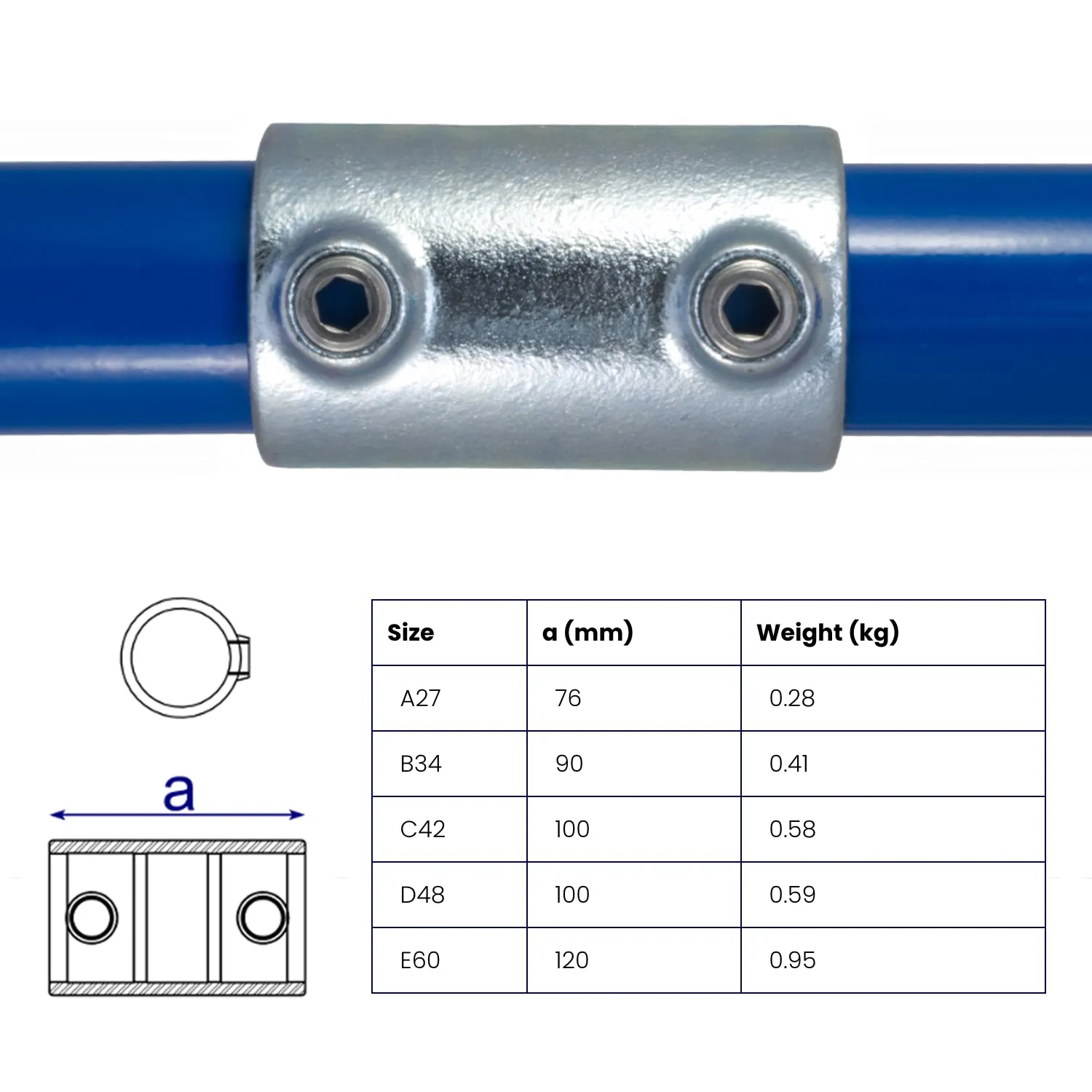 External Sleeve Joint for Galvanised Pipe (Interclamp Code 149)