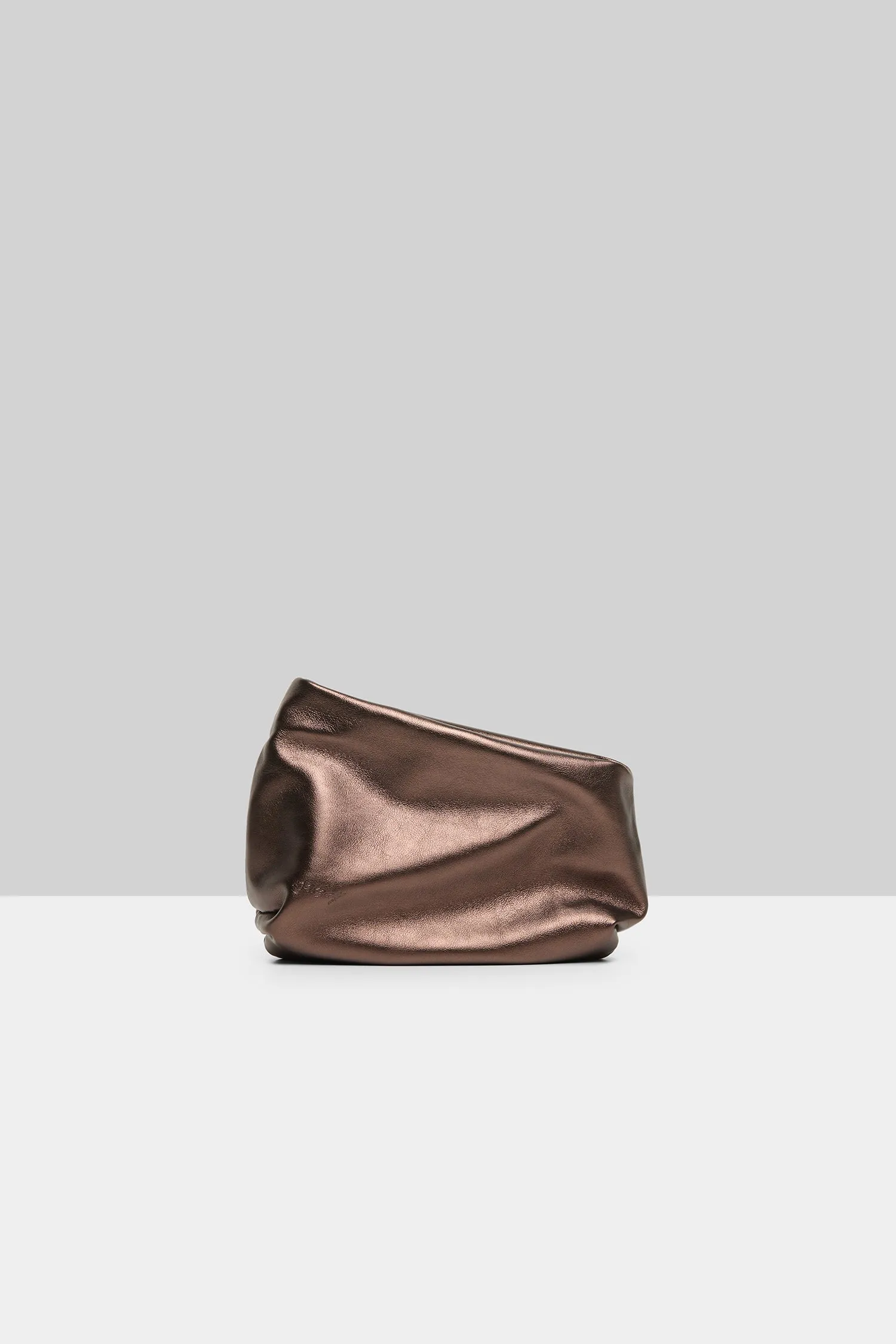 Fantasmino Leather Clutch Bag in Moro