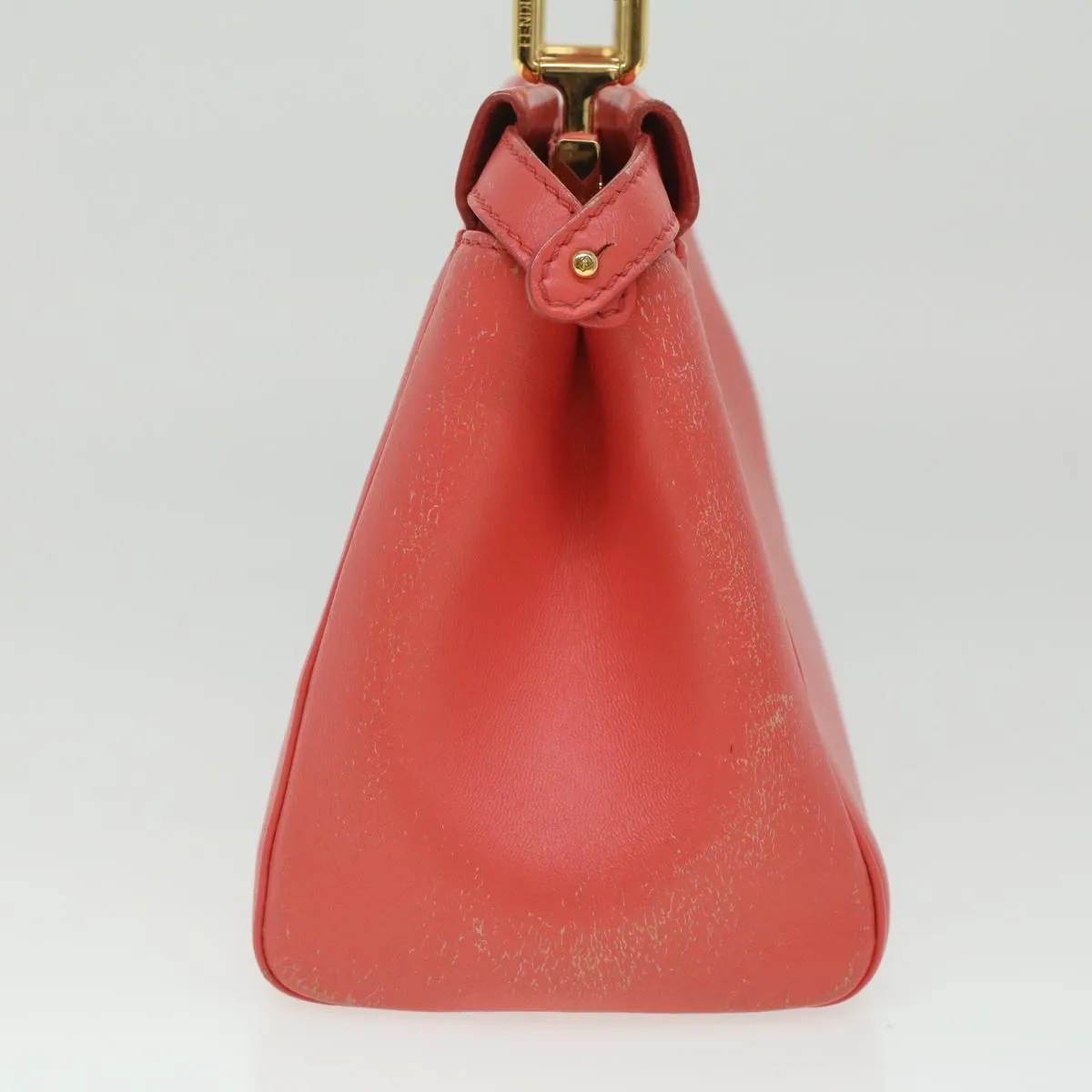 FENDI micro picaboo Hand Bag Leather 2way Orange Auth am3883
