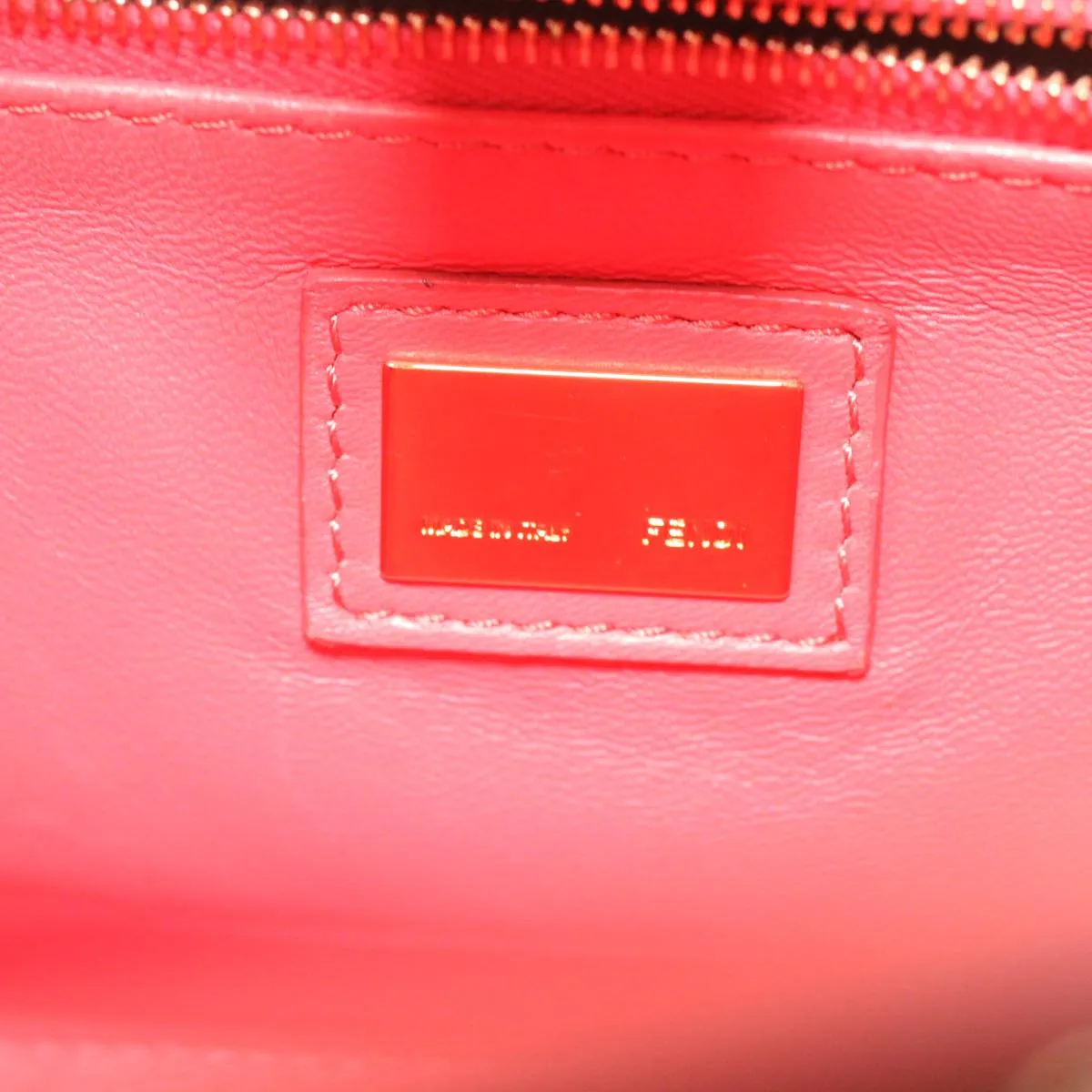 FENDI micro picaboo Hand Bag Leather 2way Orange Auth am3883
