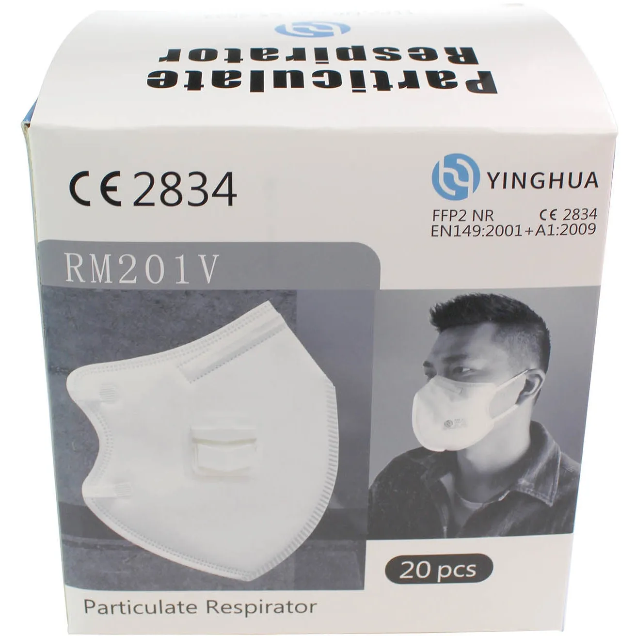 FFP2 Respirator Face Mask x 20 - Valved