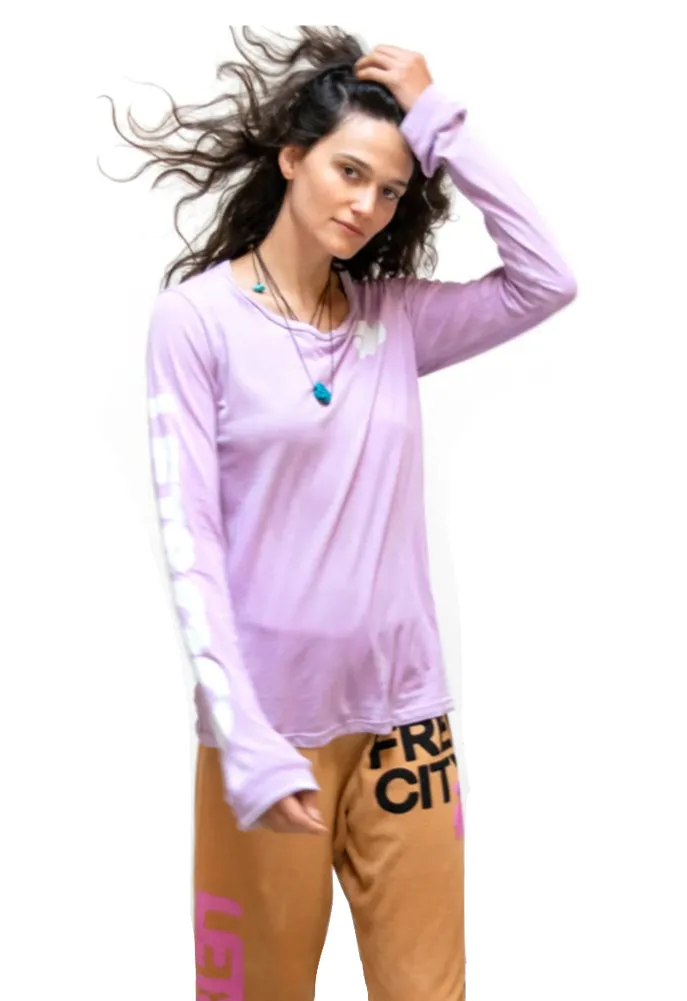 FREE CITY LNL Lets Go Long Sleeve Tee in Pinkmilk