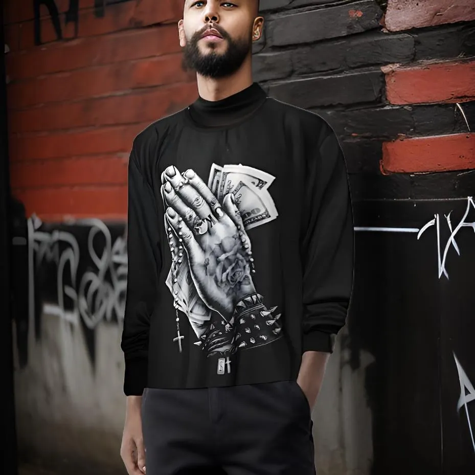 ^GOTHIC PRAYING HANDS^ LONG SLEEVE TEES