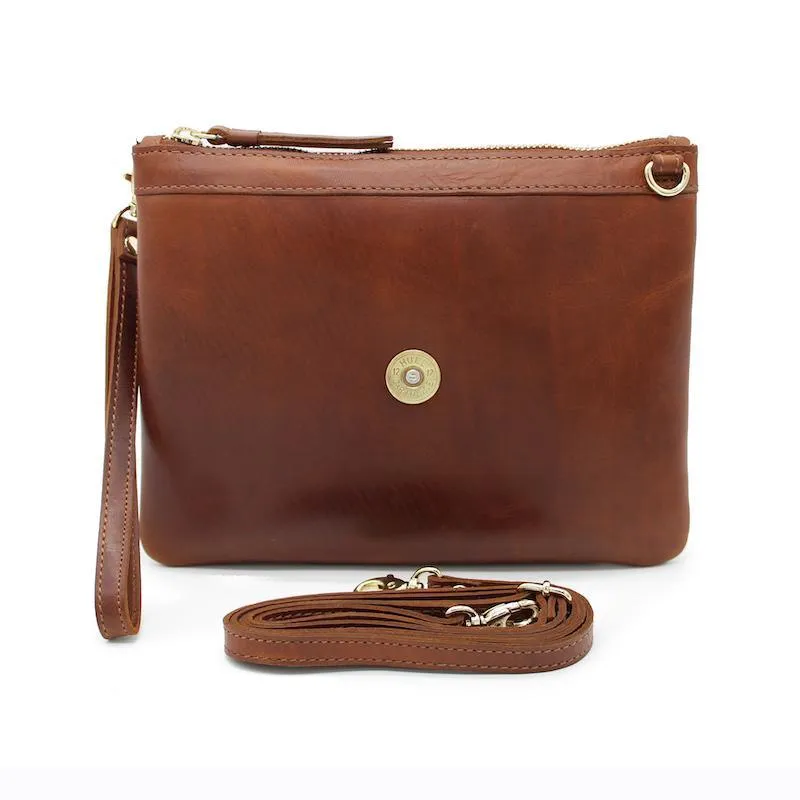 Hicks & Hides Charlton Cartridge Ladies Clutch Bag - Cognac
