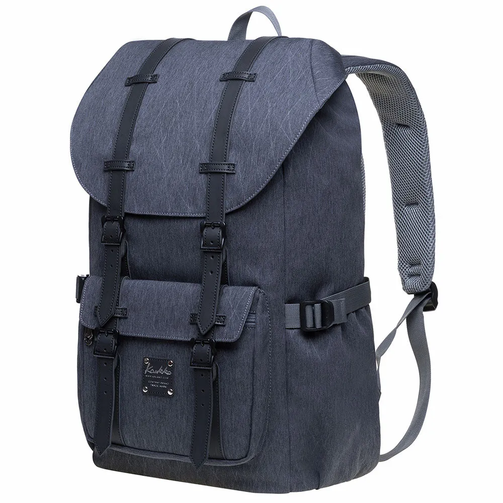 KAUKKO backpack women men daypack with laptop compartment for 14 inch notebook for leisure job university travel hiking, 21L (grey EP5-18)