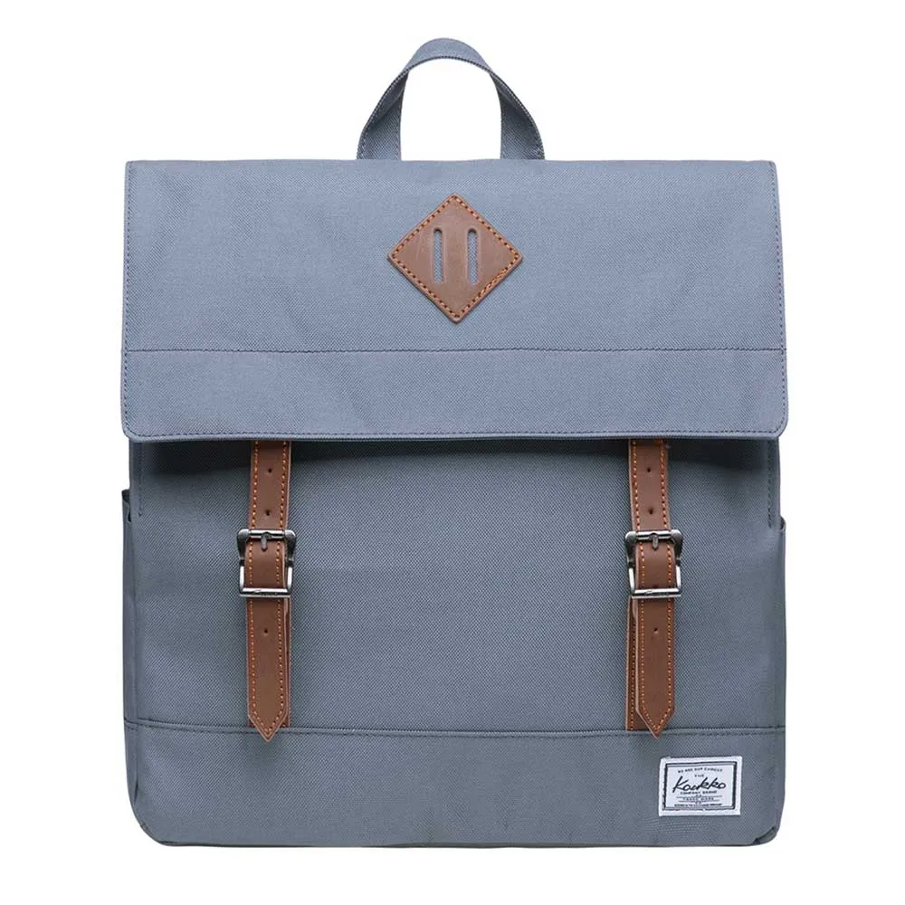 KAUKKO Stylish School Backpack  College Student, KS05 ( Grey / 13.7L )