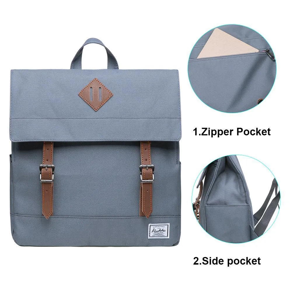 KAUKKO Stylish School Backpack  College Student, KS05 ( Grey / 13.7L )