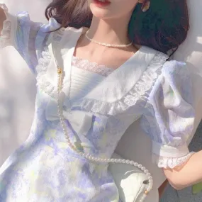 Lady of Lacy Skies  Dress Kawaii Academia Y2K Cottagecore Coquette Fairycore Dollette Princesscore