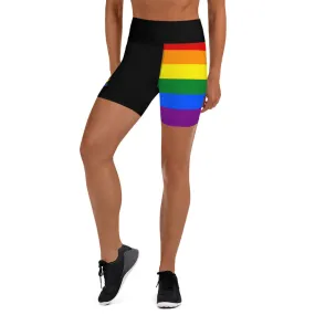 LGBT Flag Porcupine Yoga Shorts