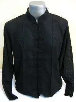 Mens Chinese Collar Yoga Shirt in Black