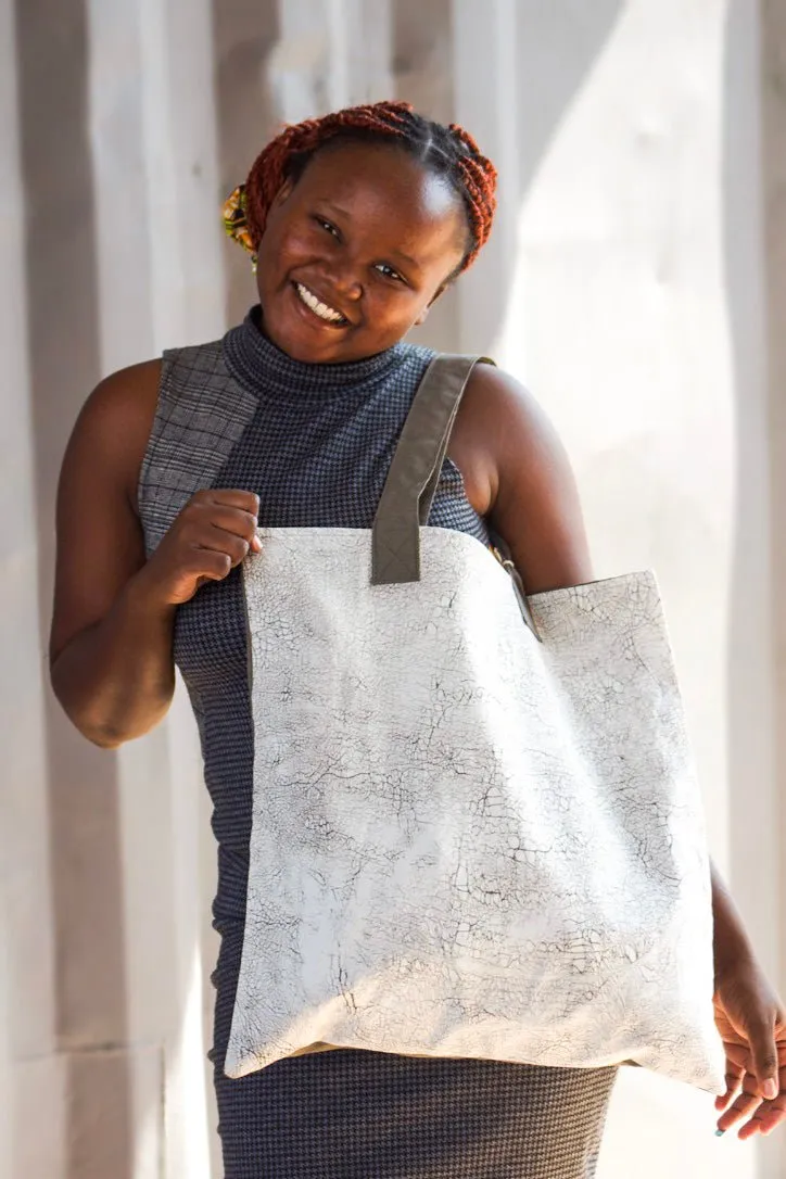 Mkupo Elephant Crackles Print Tote Bag