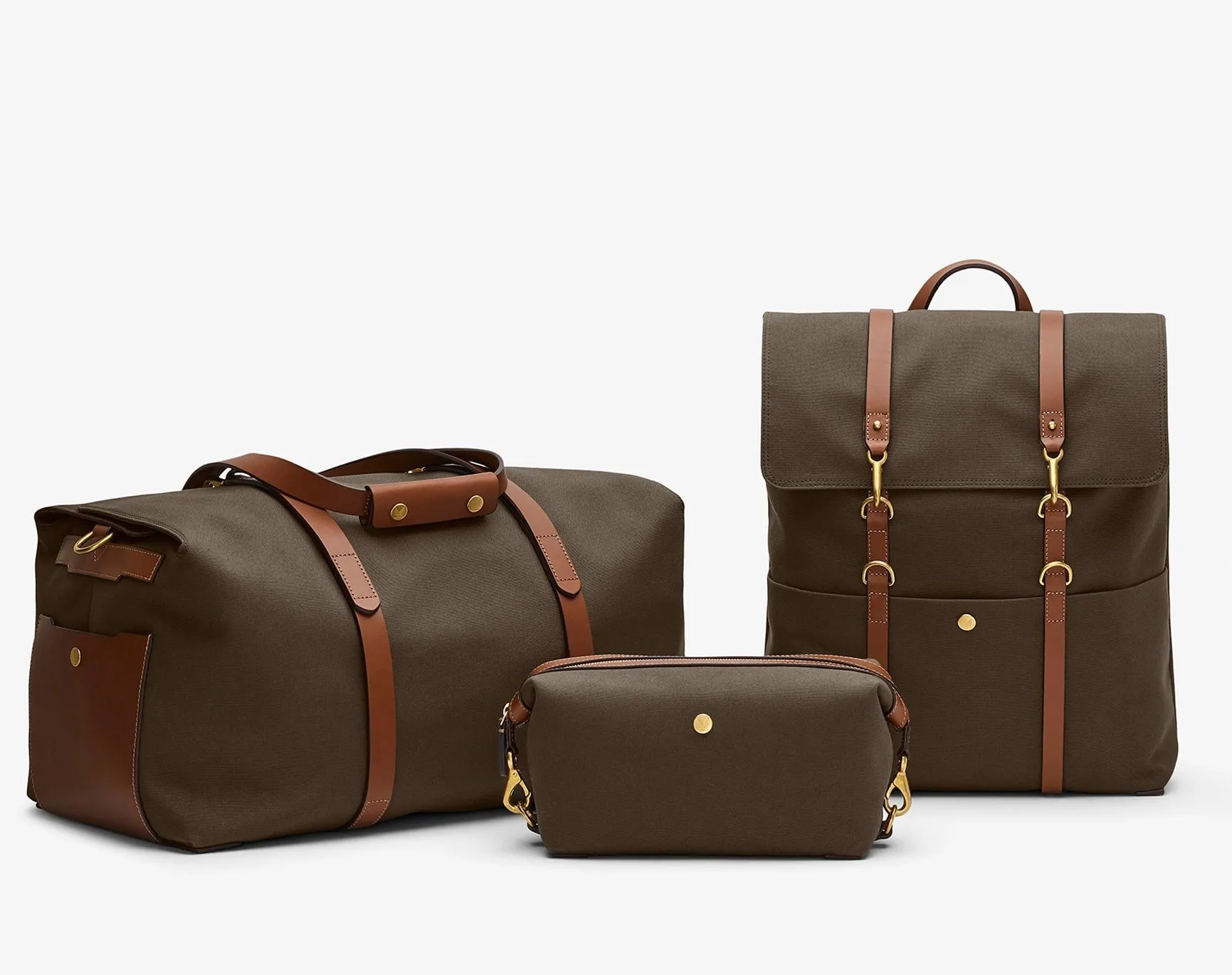 M/S Washbag – Army/Cuoio