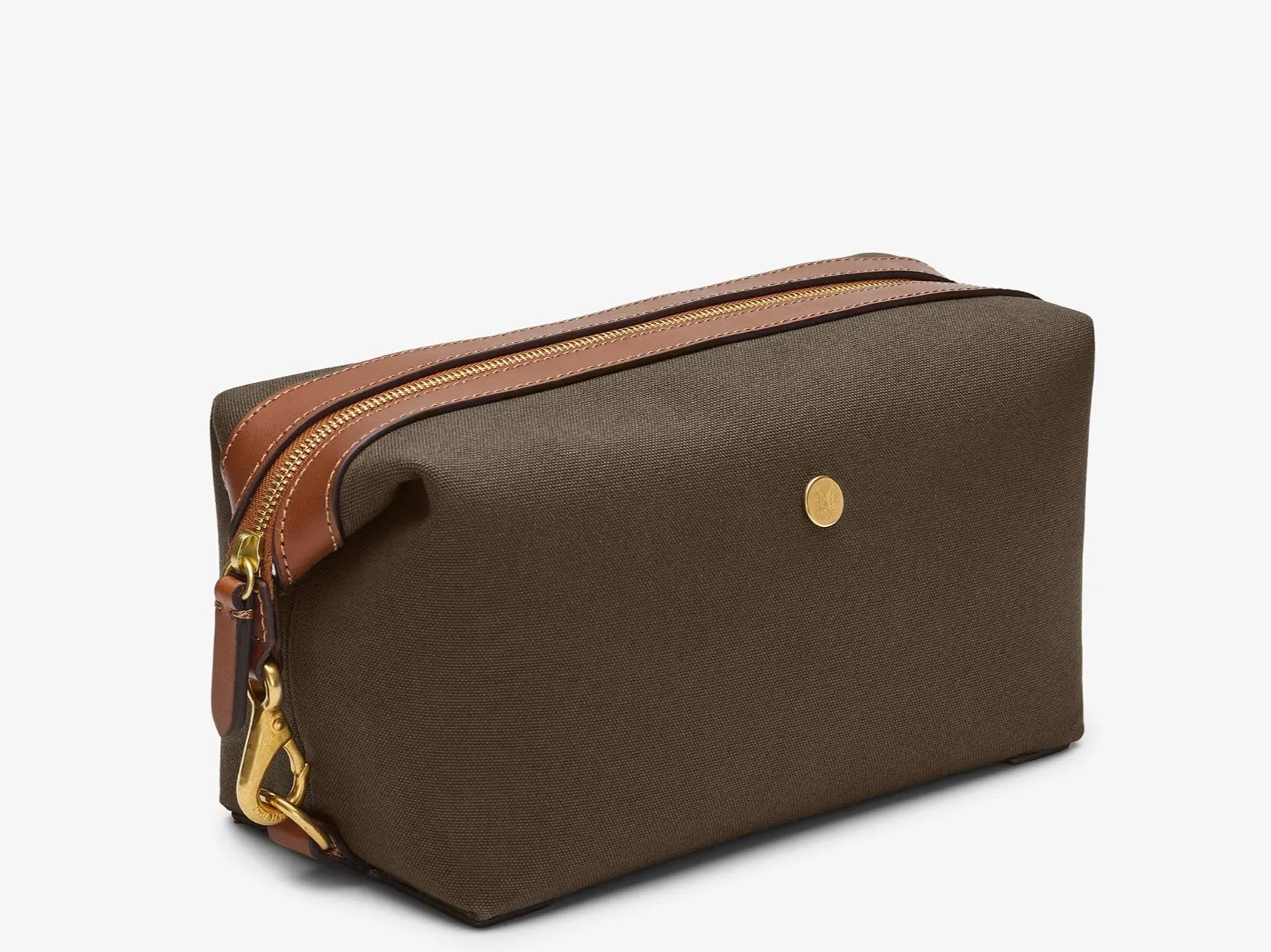 M/S Washbag – Army/Cuoio