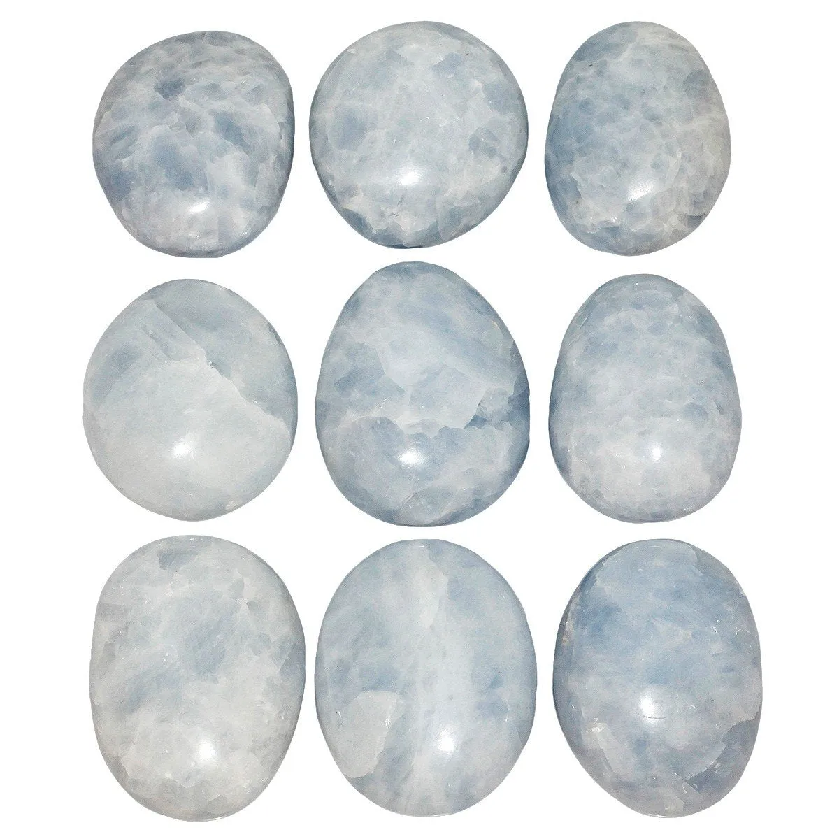 Nupuyai Natural Irregular Polished Palm Stone Reiki Healing Tumbled Worry Stones Pocket Crystal Quartz Stones, Blue Kyanite