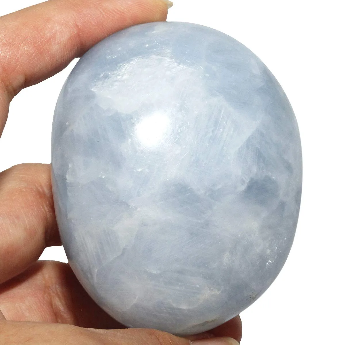 Nupuyai Natural Irregular Polished Palm Stone Reiki Healing Tumbled Worry Stones Pocket Crystal Quartz Stones, Blue Kyanite
