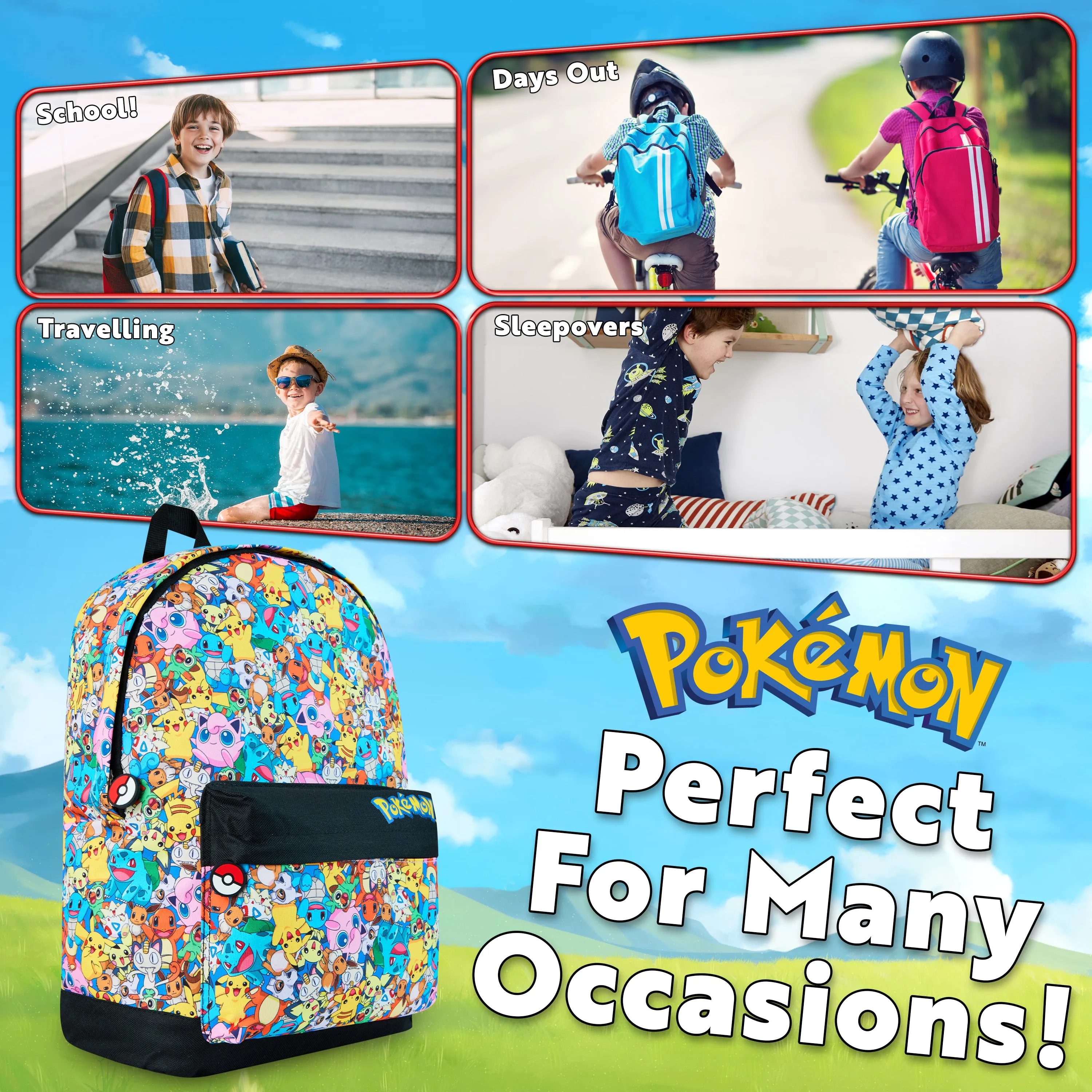 Pokemon Backpacks for Girls and Boys, All Over Print Pokemon Backpack
