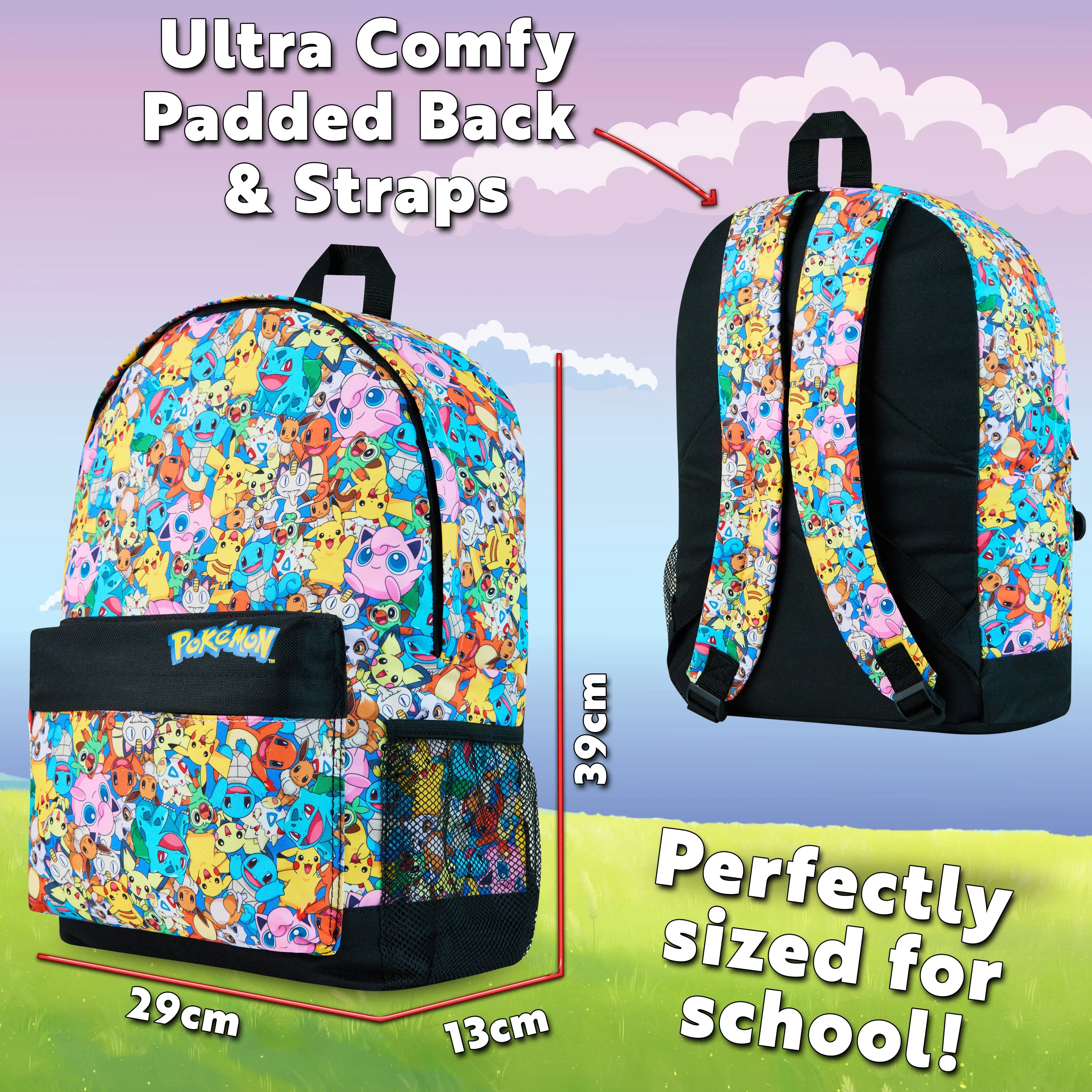 Pokemon Backpacks for Girls and Boys, All Over Print Pokemon Backpack
