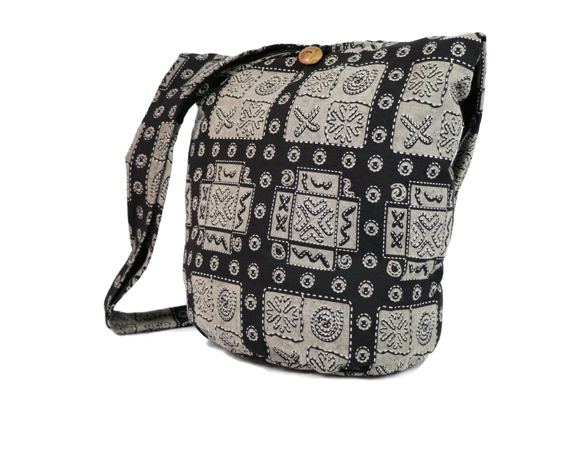 Resto Black bags Crossbody bag Sling Cotton Hippie Yoga Bags Boho Shoulder Messenger Bag Tote Festival