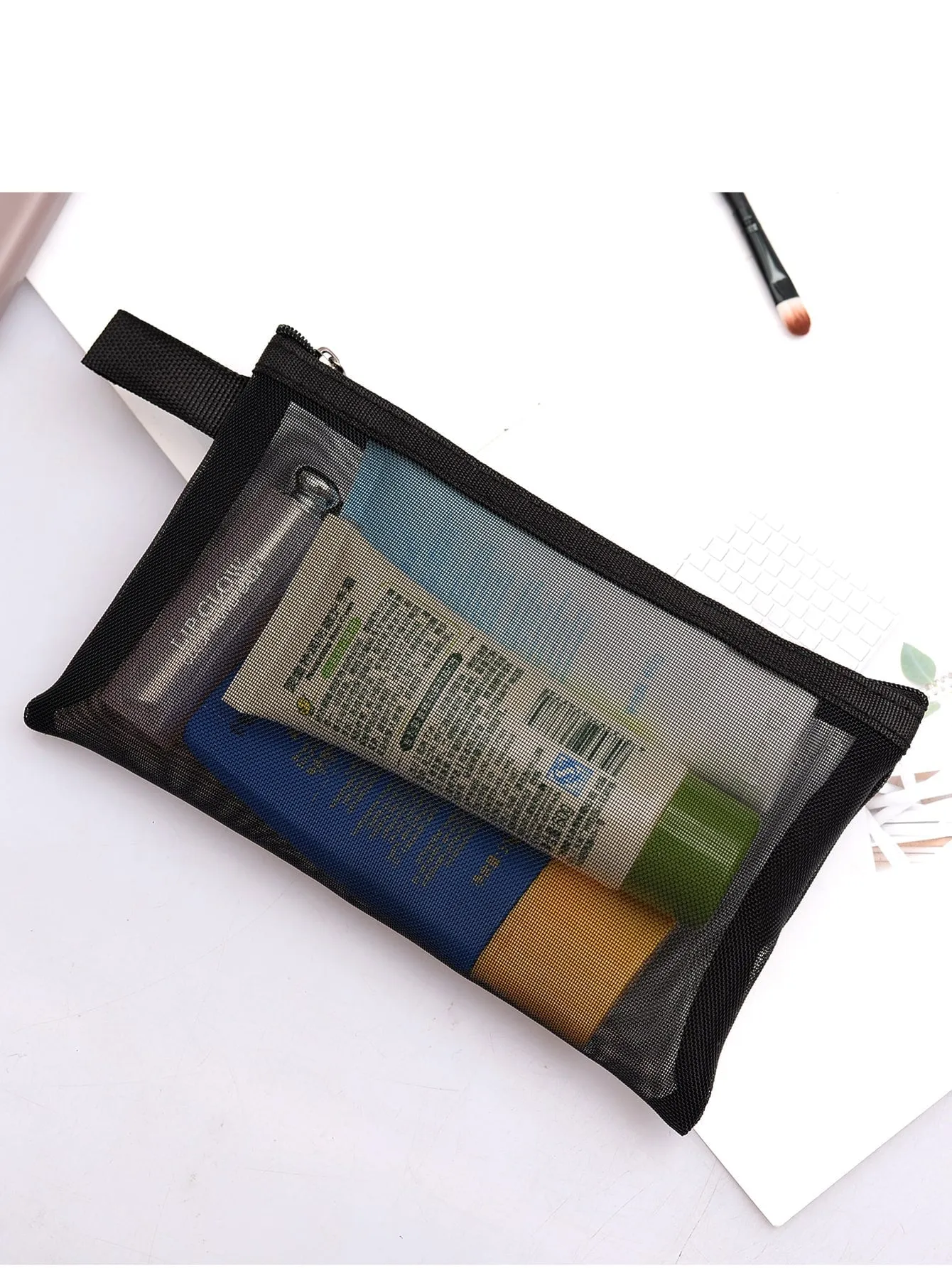 Sheer Mesh Clutch Bag