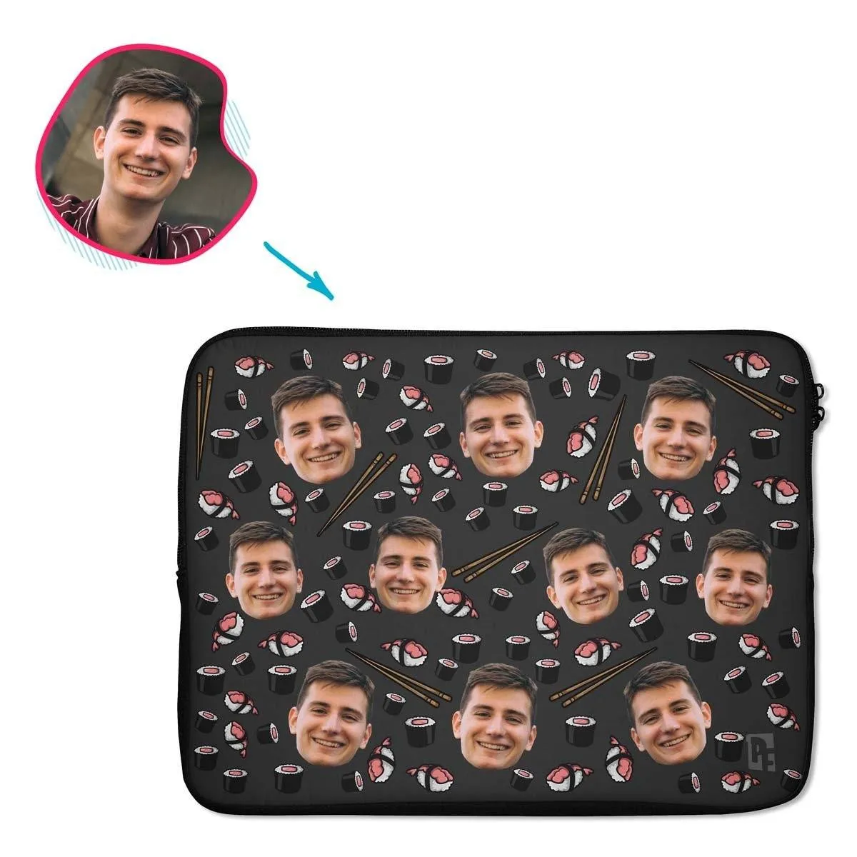 Sushi Personalized Laptop Sleeve