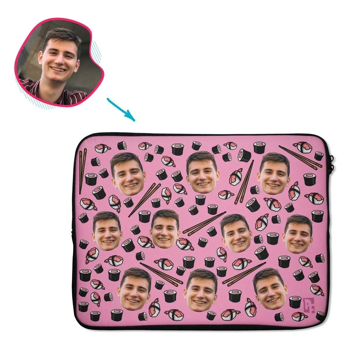 Sushi Personalized Laptop Sleeve
