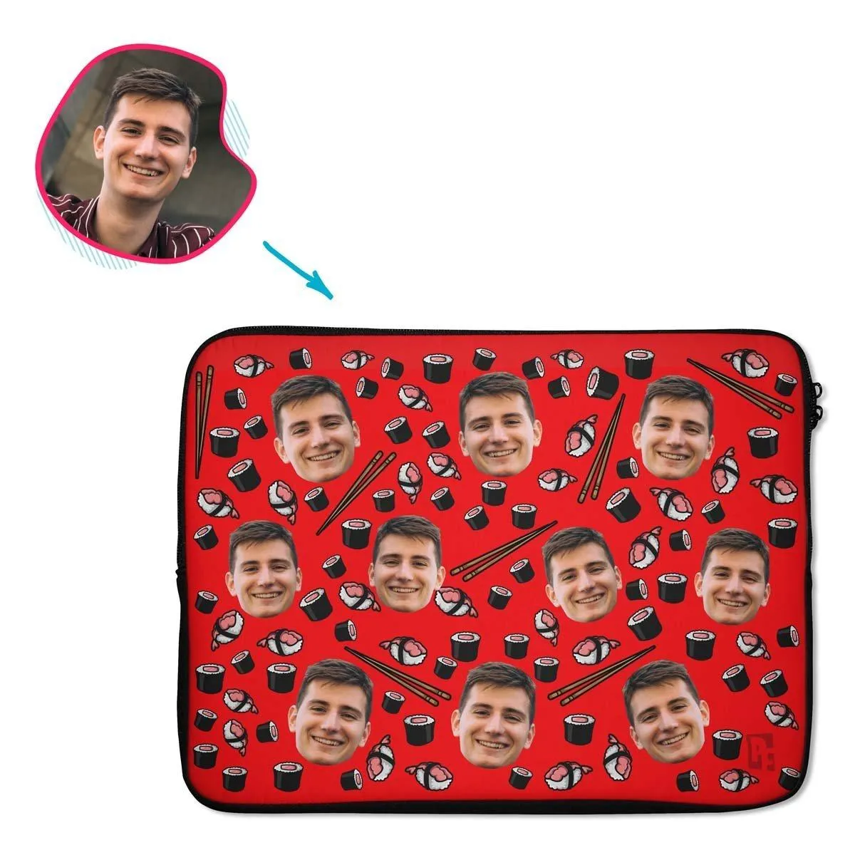 Sushi Personalized Laptop Sleeve
